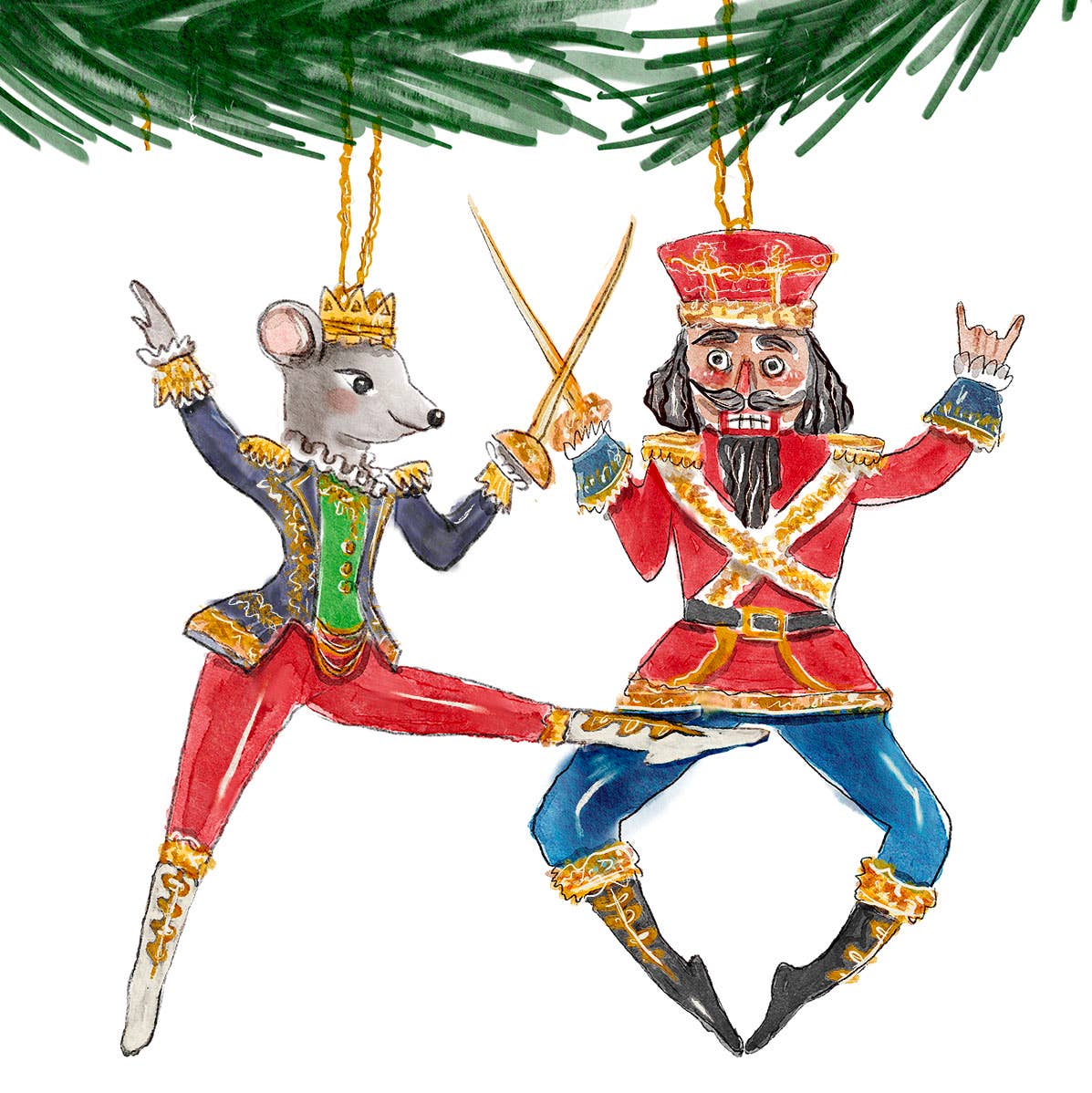 Christmas Nutcracker Ornaments - Funny Christmas Card