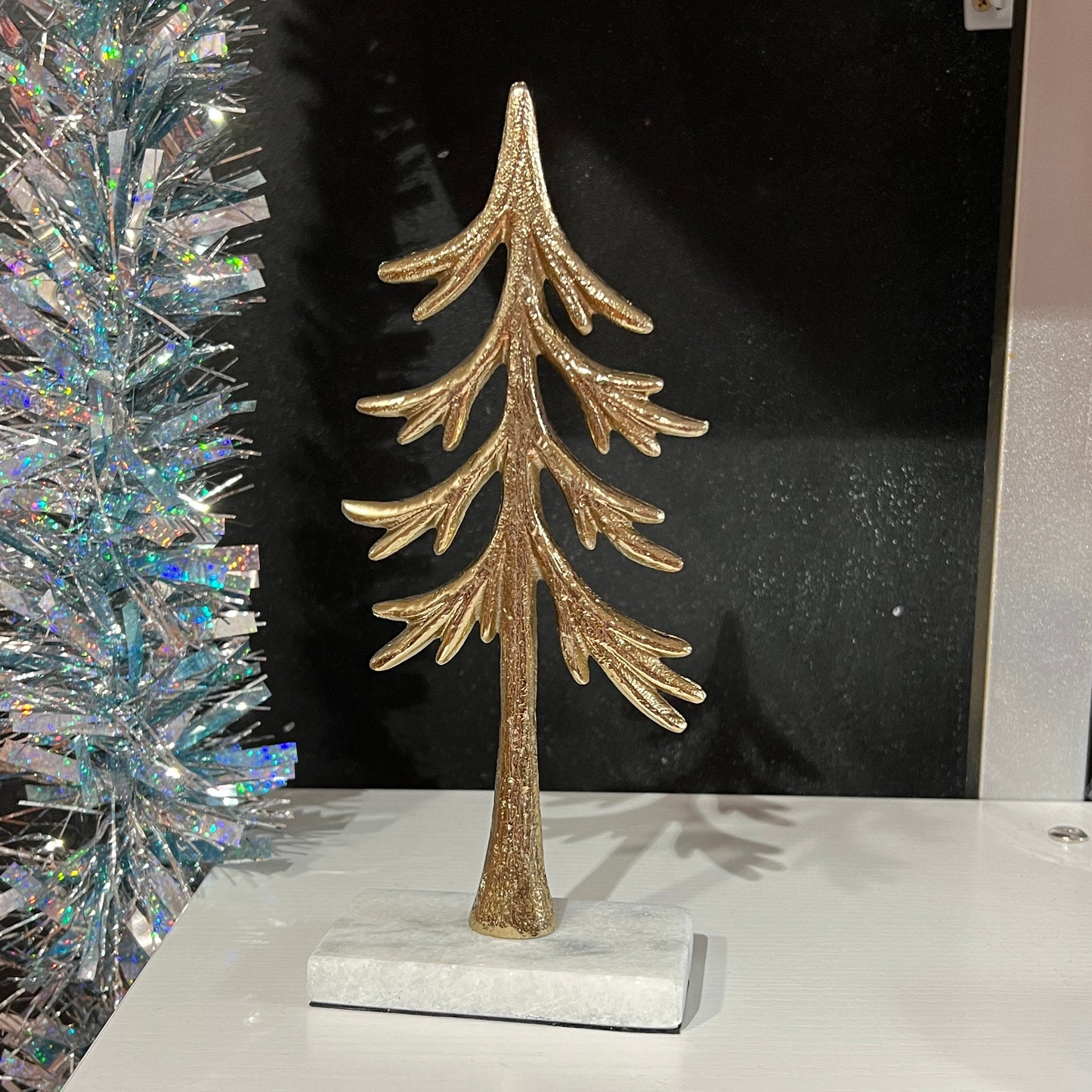 Gold metal & marble Christmas tree