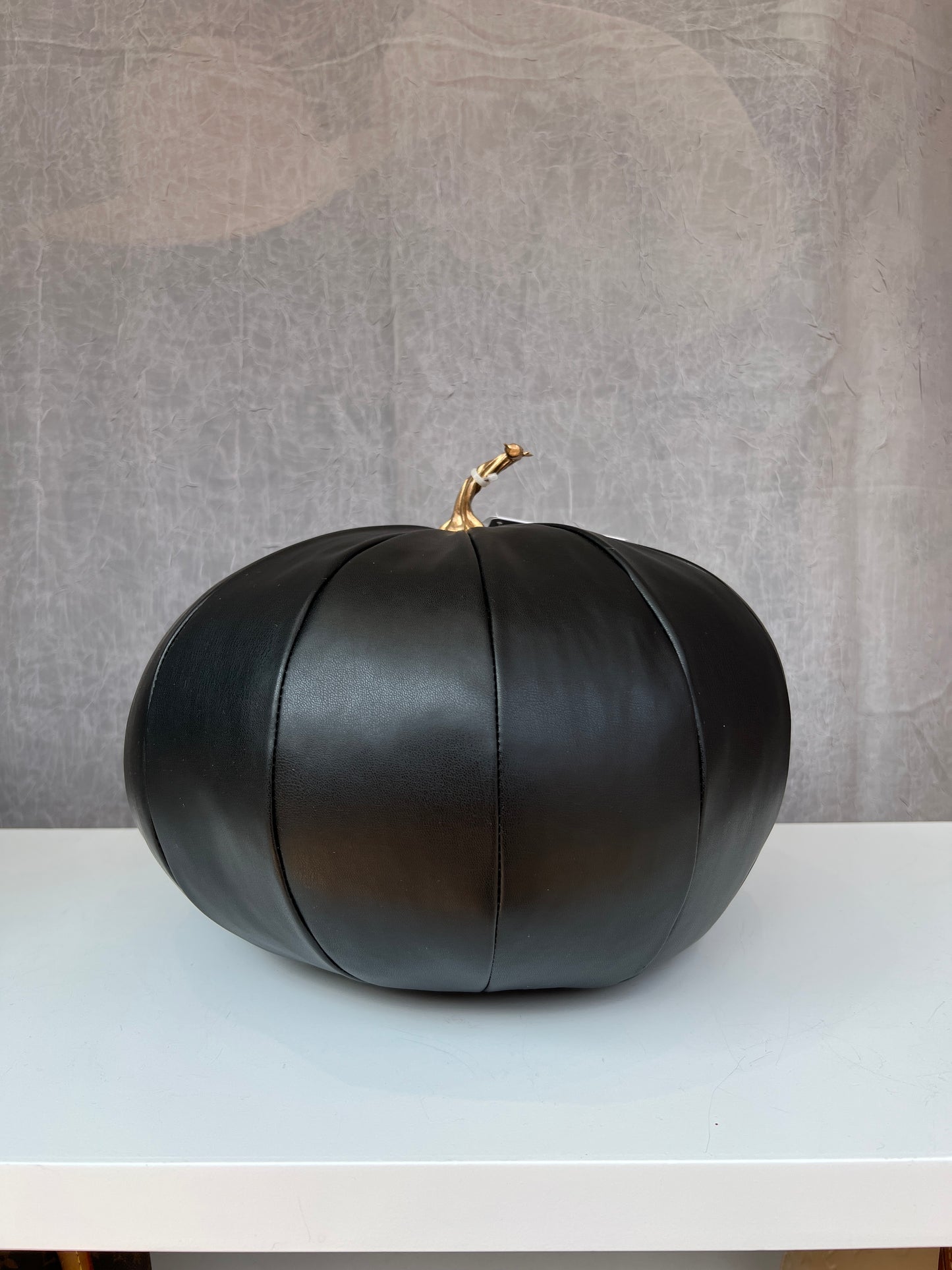 Black faux leather soft pumpkin