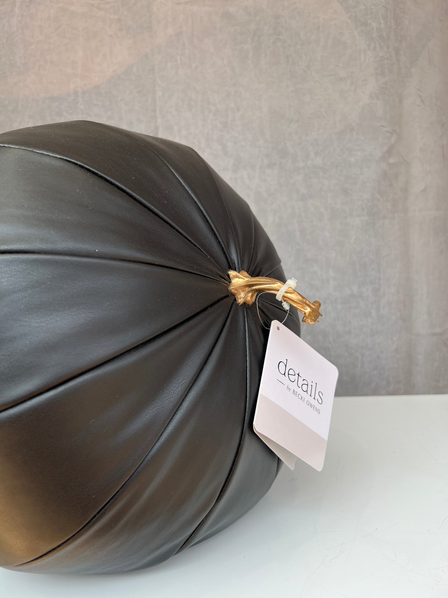 Black faux leather soft pumpkin