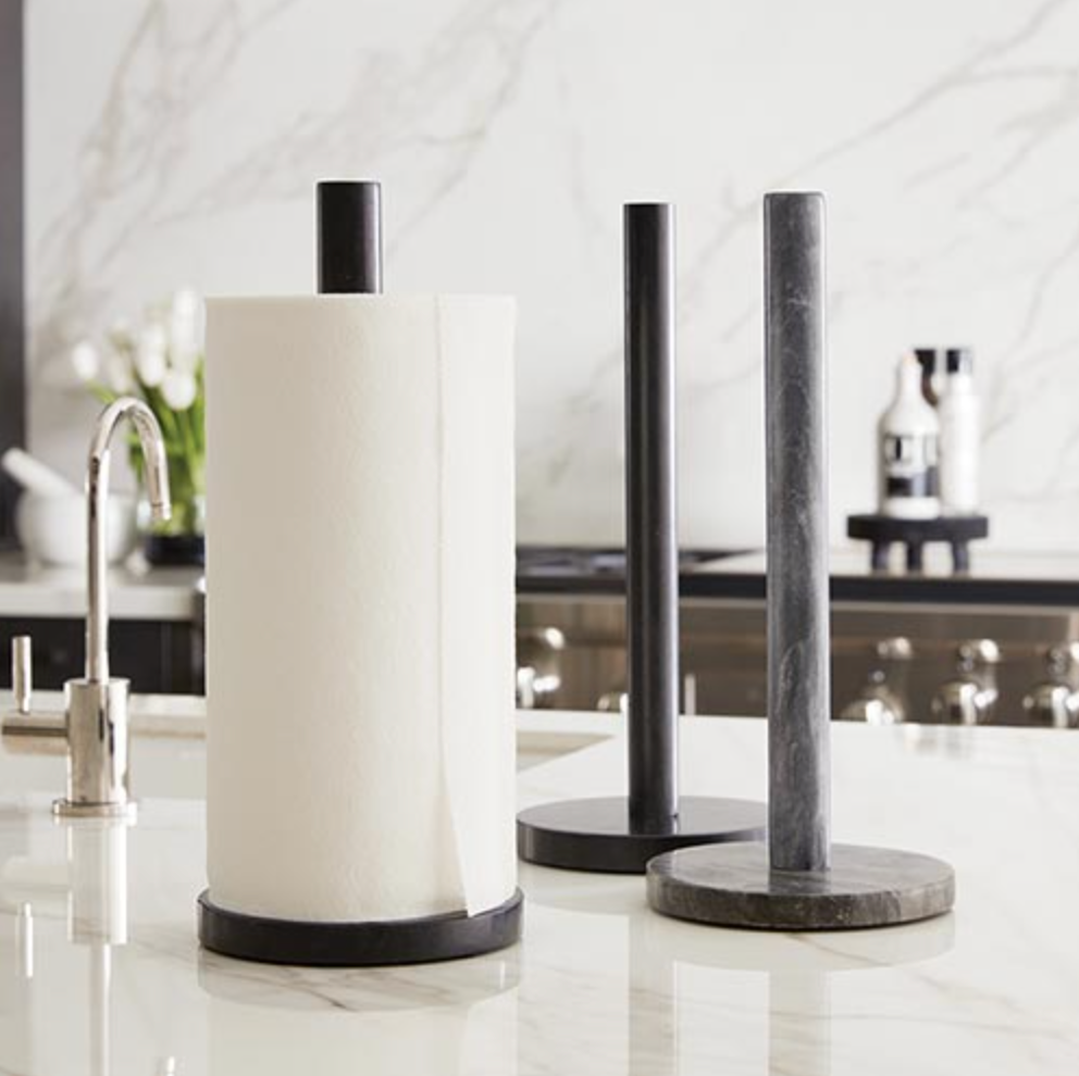 Gray Marble Paper Towel Holder