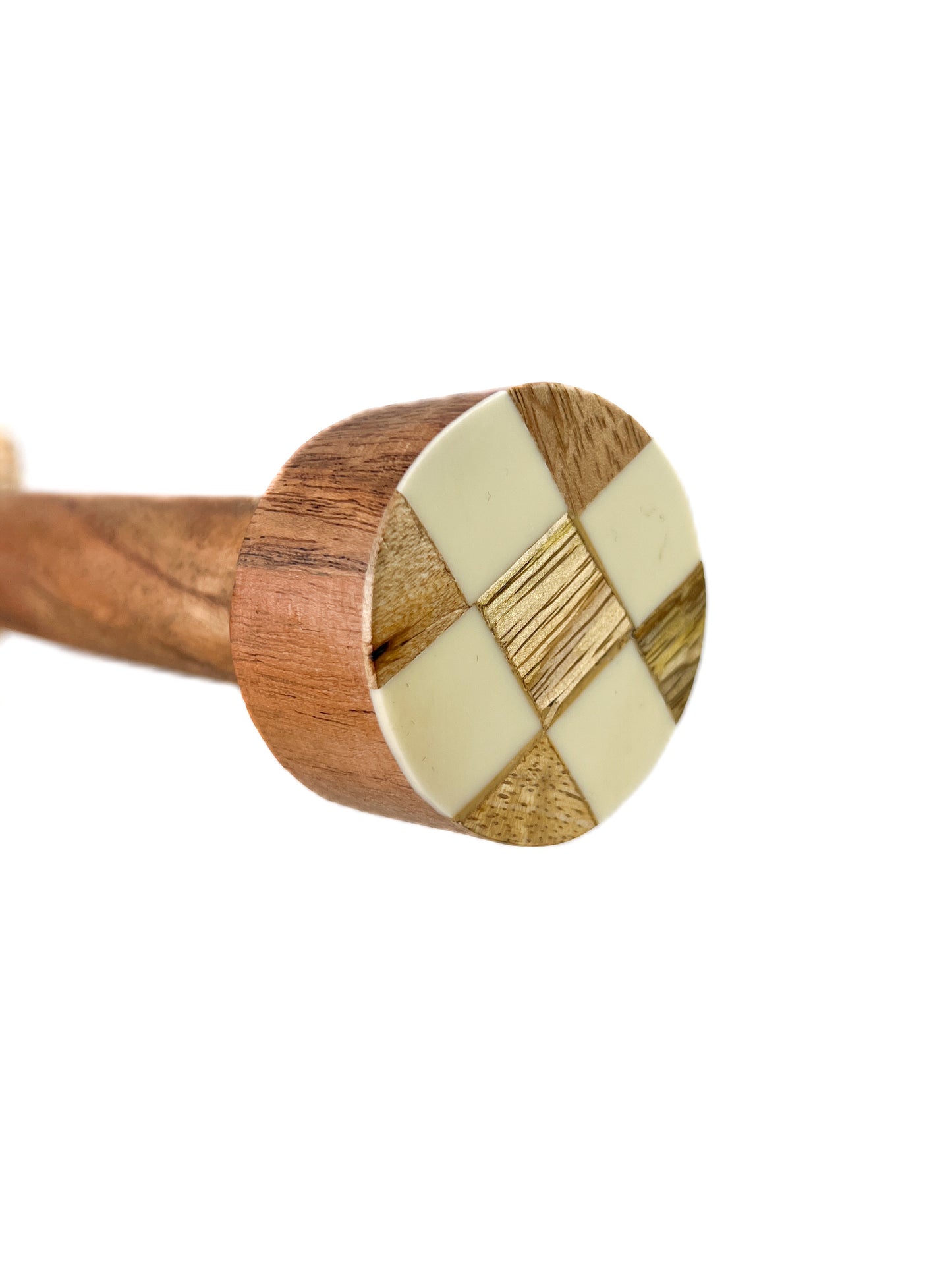 Checkered wood paper towel holder