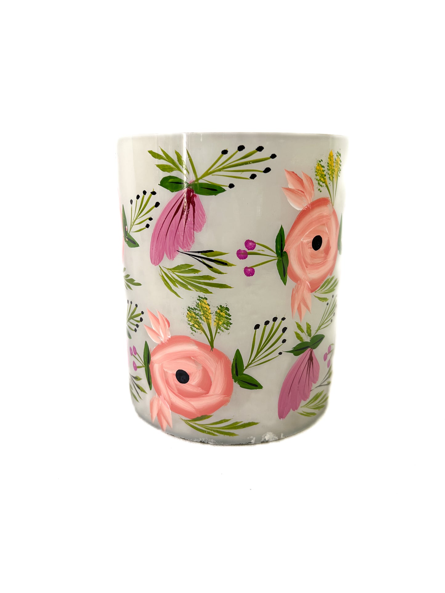 Pink and purple floral planter