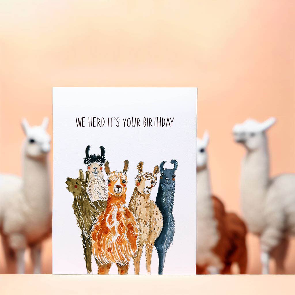 Llamas Friends Herd - Funny Birthday Card